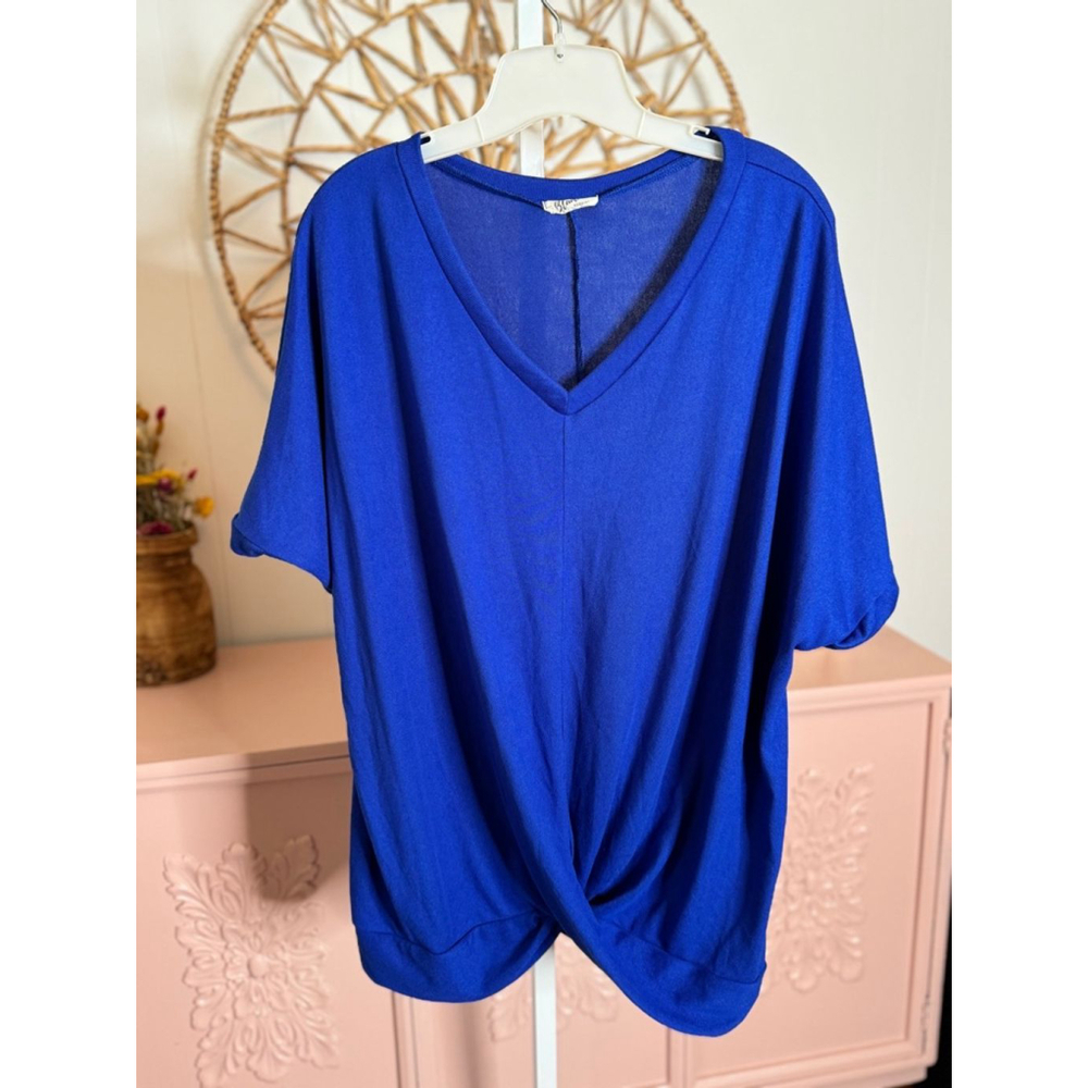 Women's Blumin Boutique lightweight short sleeve‎ sweater Top 3XL Blue